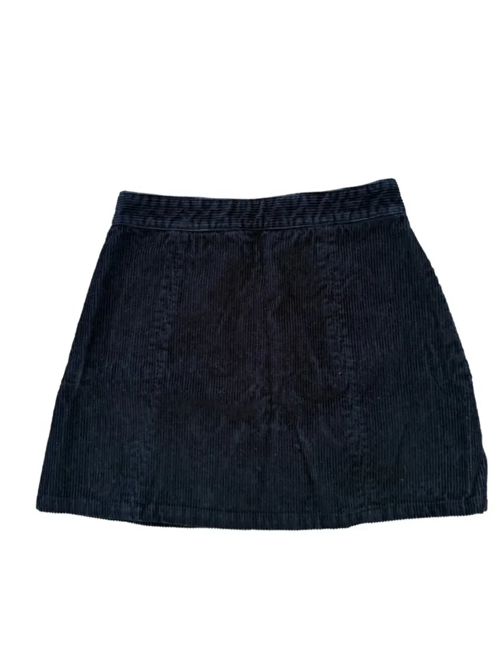 Gap Kids Girls 12 Black Corduroy Mini Skirt Button Front Pocket